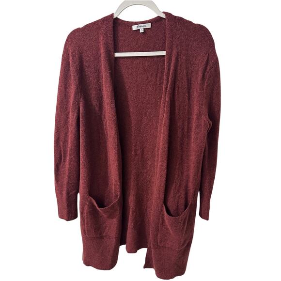Madewell Sweaters - Madewell Kent Longline Open Front Cardigan Rust Red Wool Alpaca Blend, size XS